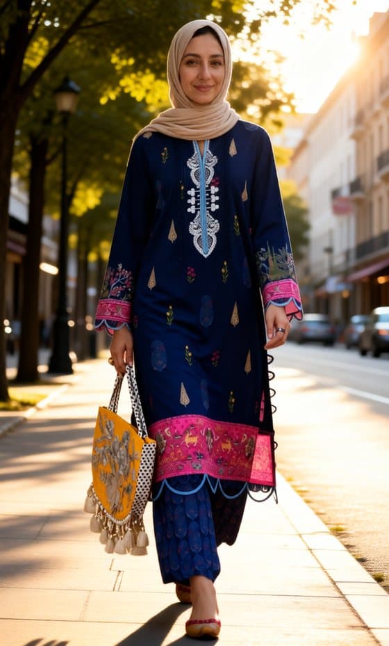 The first customer in the outfit: the walk
